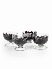4-Piece Bundle of Murano Bowl/Cup, 11cm Black