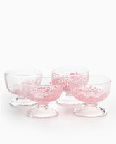4-Piece Bundle of Murano Bowl/Cup, 11cm Pink