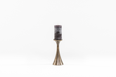 Candleholder Stripe Aluminium - Antique Brass Gold - Tall