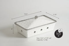 3-Piece Bundle of Rectangular Chafing Dish with Silver Beads