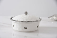 5-Piece Bundle of Small Round Chafing Dish with Silver Beads