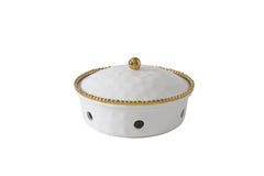 4-Piece Bundle of Small Round Chafing Dish with Gold Beads