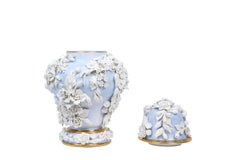 "The Earth" White/Blue/Gold Vase with Flowers