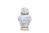 "The Earth" White/Blue/Gold Vase with Flowers