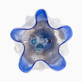 Cobalt and Silver Inclusion Murano-Style Art Glass Dish