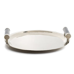 Angostura Round Tray with Black Onyx Handles