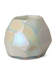 Candle Holder Graphic Luster White