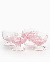 4-Piece Bundle of Murano Bowl/Cup, 11cm Pink