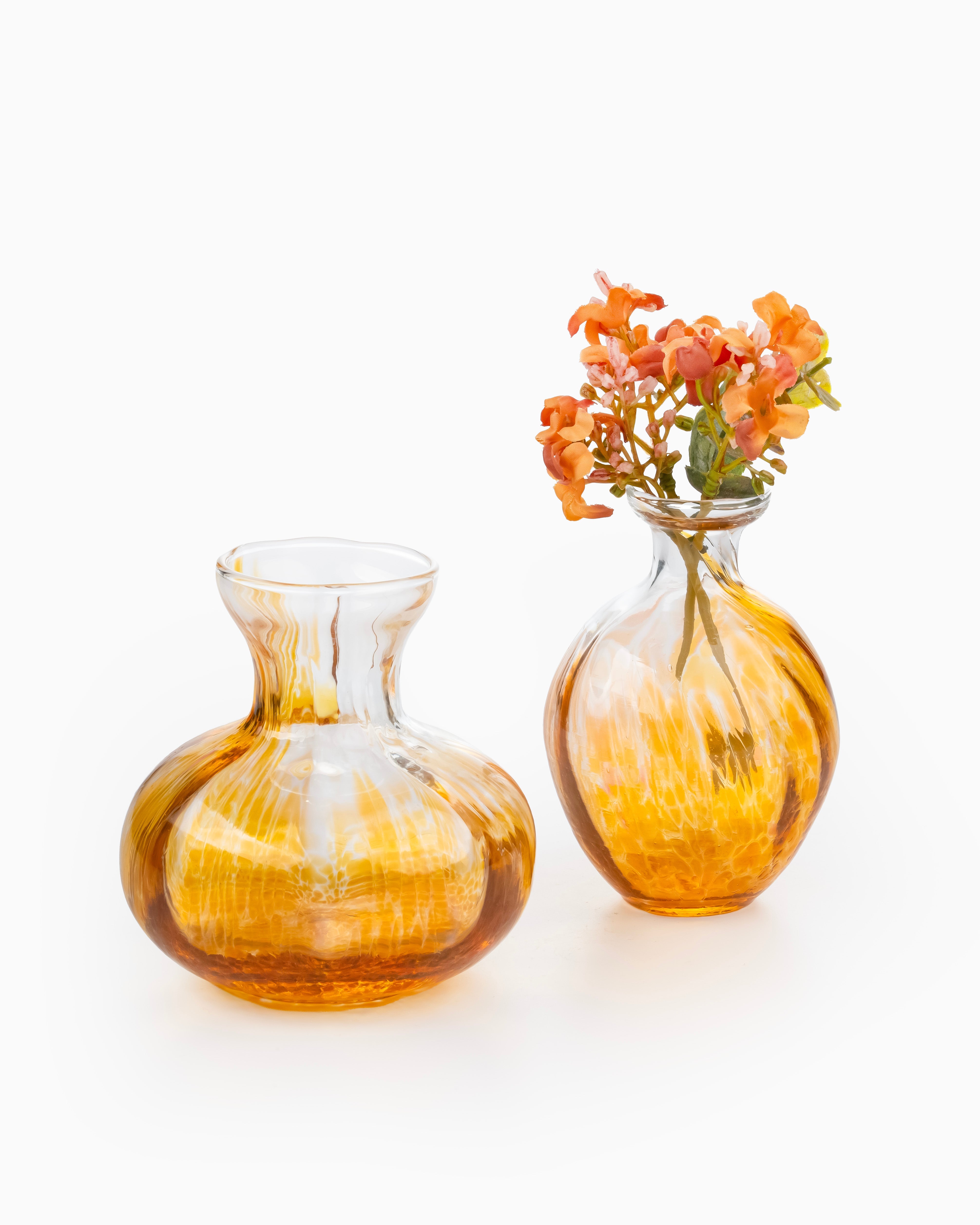 4-Piece Bundle of Murano Bud Vase, 23cm diameter, Amber