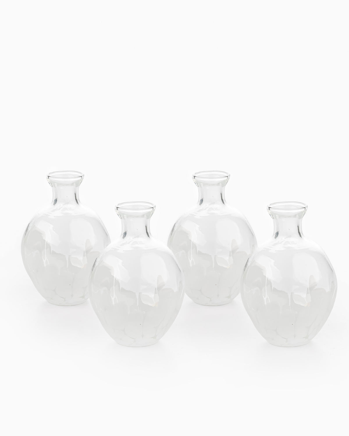 4-Piece Bundle of Murano Bud Vase, 23cm diameter, White
