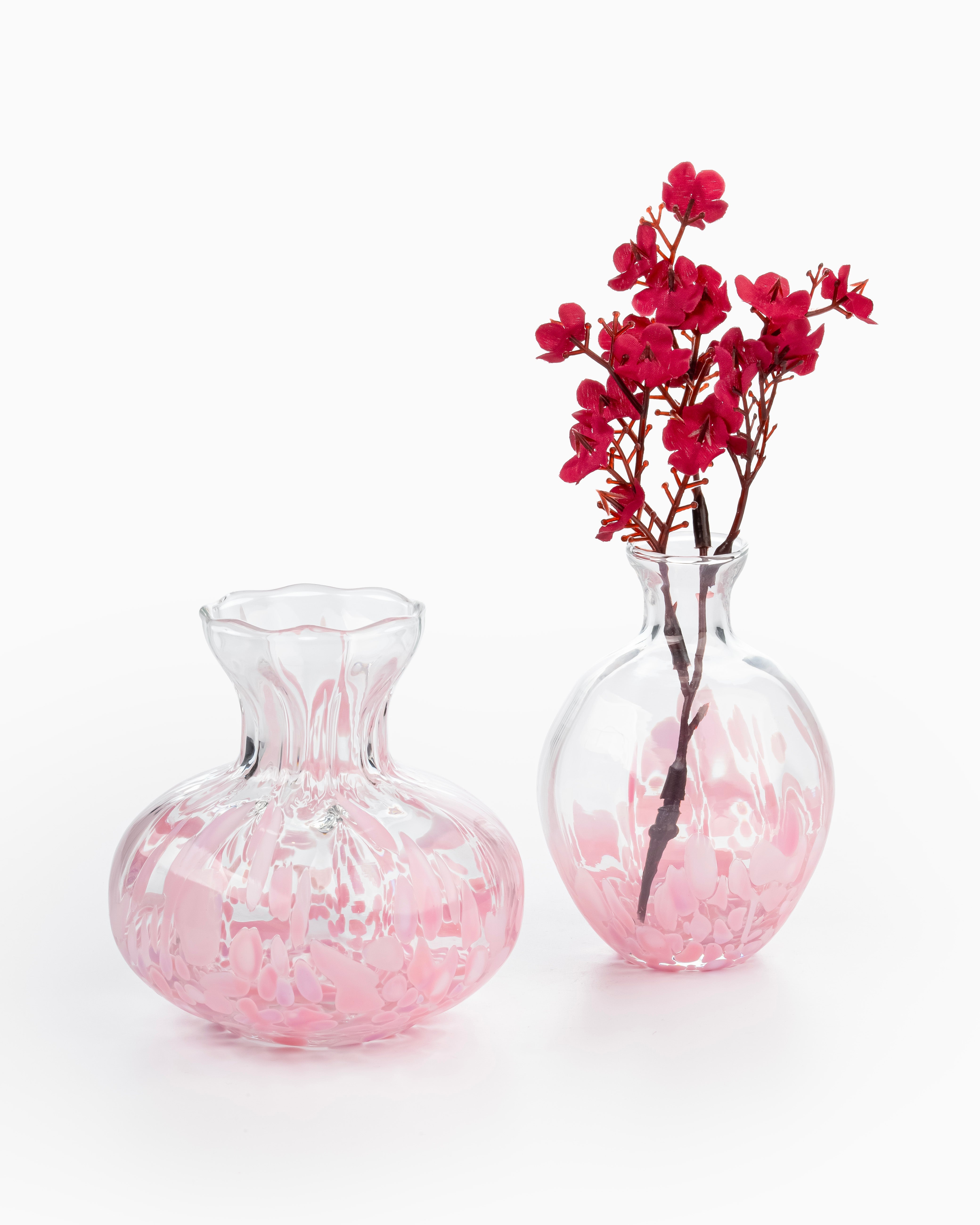4-Piece Bundle of Murano Bud Vase, 23cm diameter, Pink