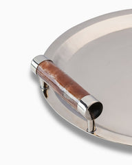 Angostura Round Tray with Bordeaux Onyx Handles