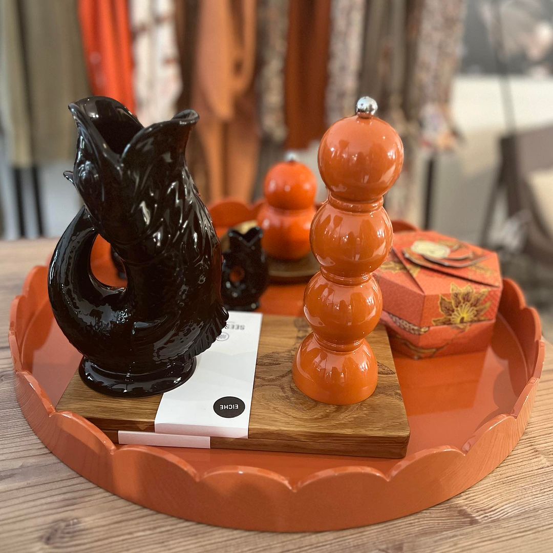 12 cm Bobbin Orange Salt & Pepper Grinder in Lacquer on Rubber Wood