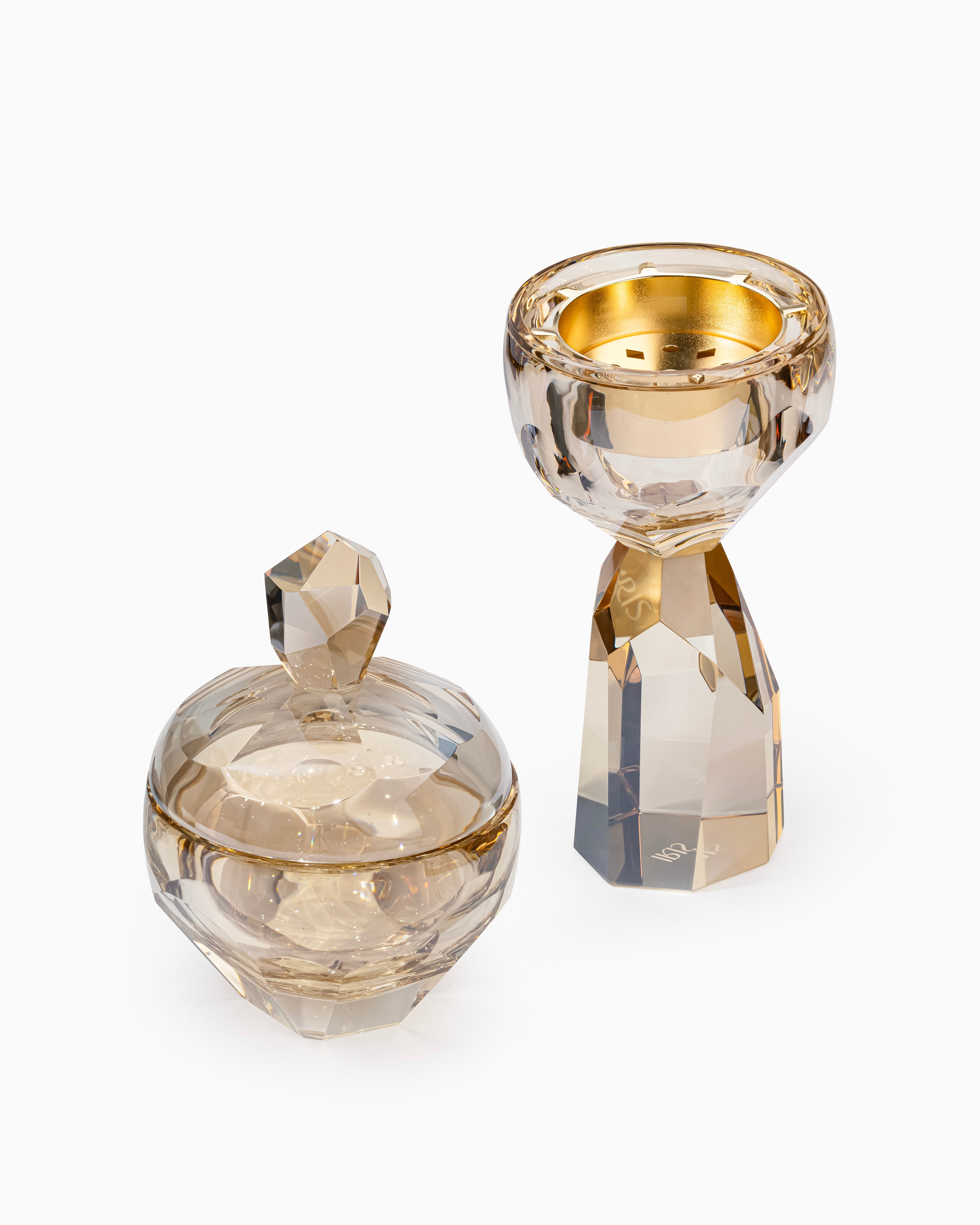 Crystal Candy Bowl, Cognac