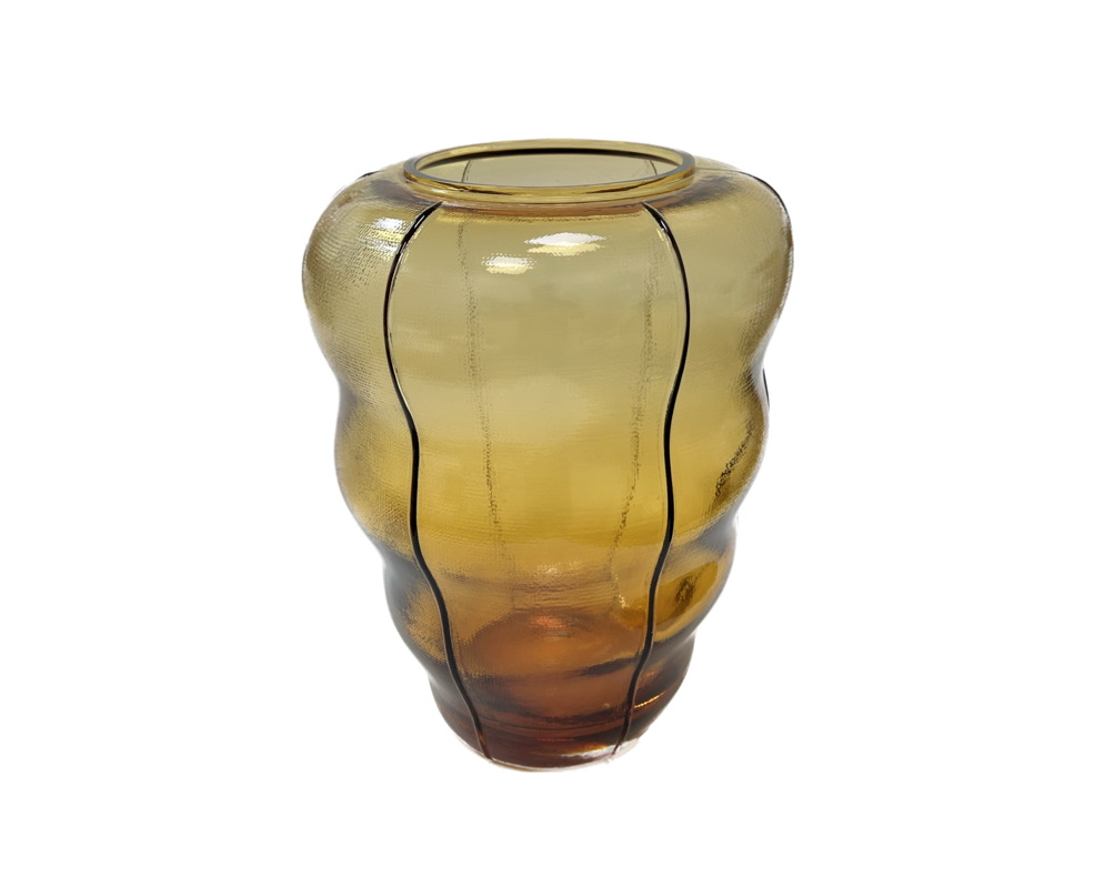 Beehive Vase Amber Cased