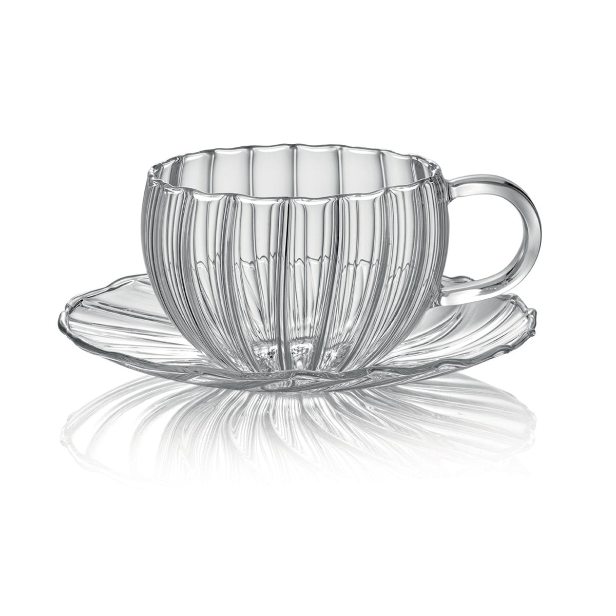 Coffee & Tea Set 2 Pcs Tea Cup With Handle + 2 Saucer