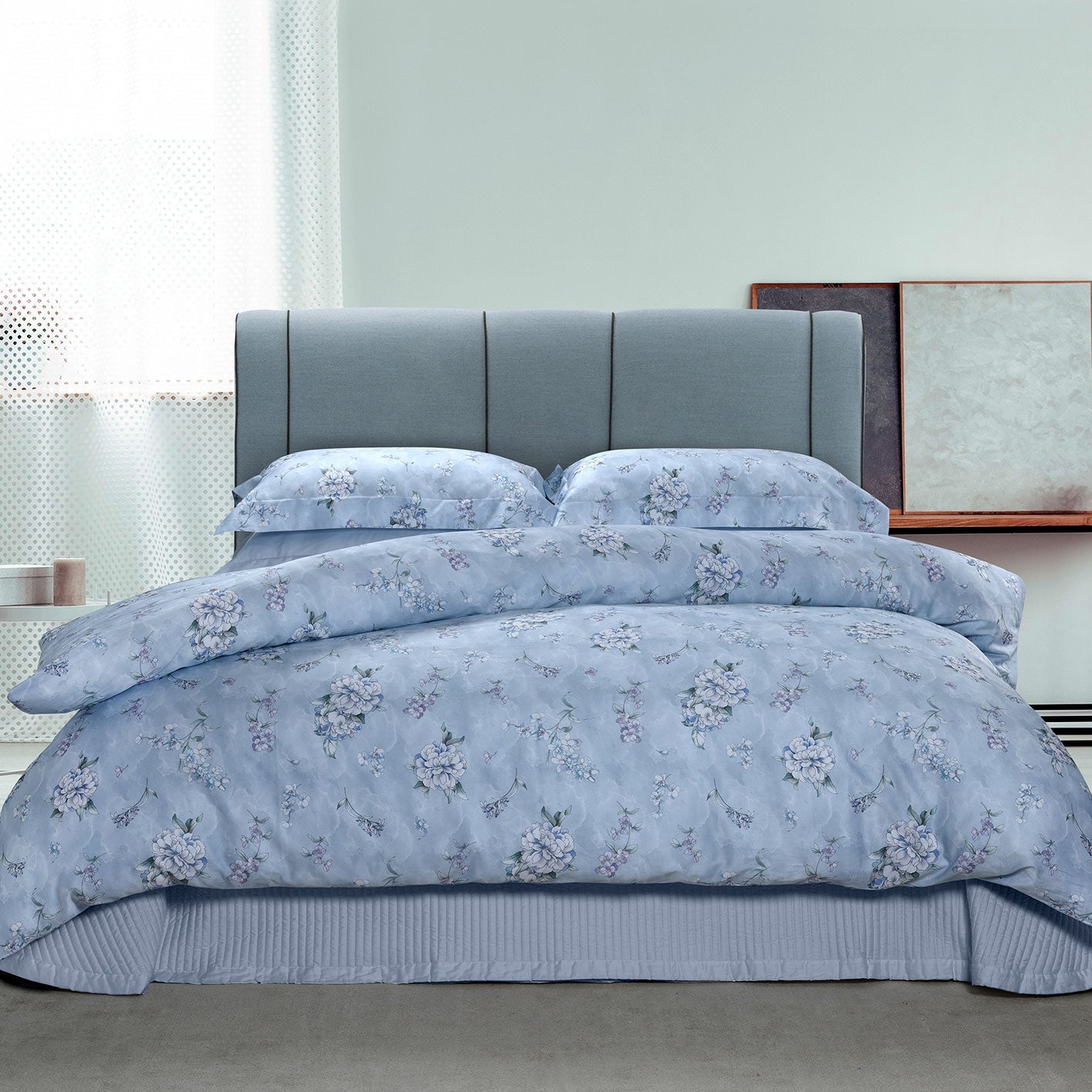 Arte Nuova Stampa All Over King Duvet Cover Set 260x240 - 50 Sea Foam Blue