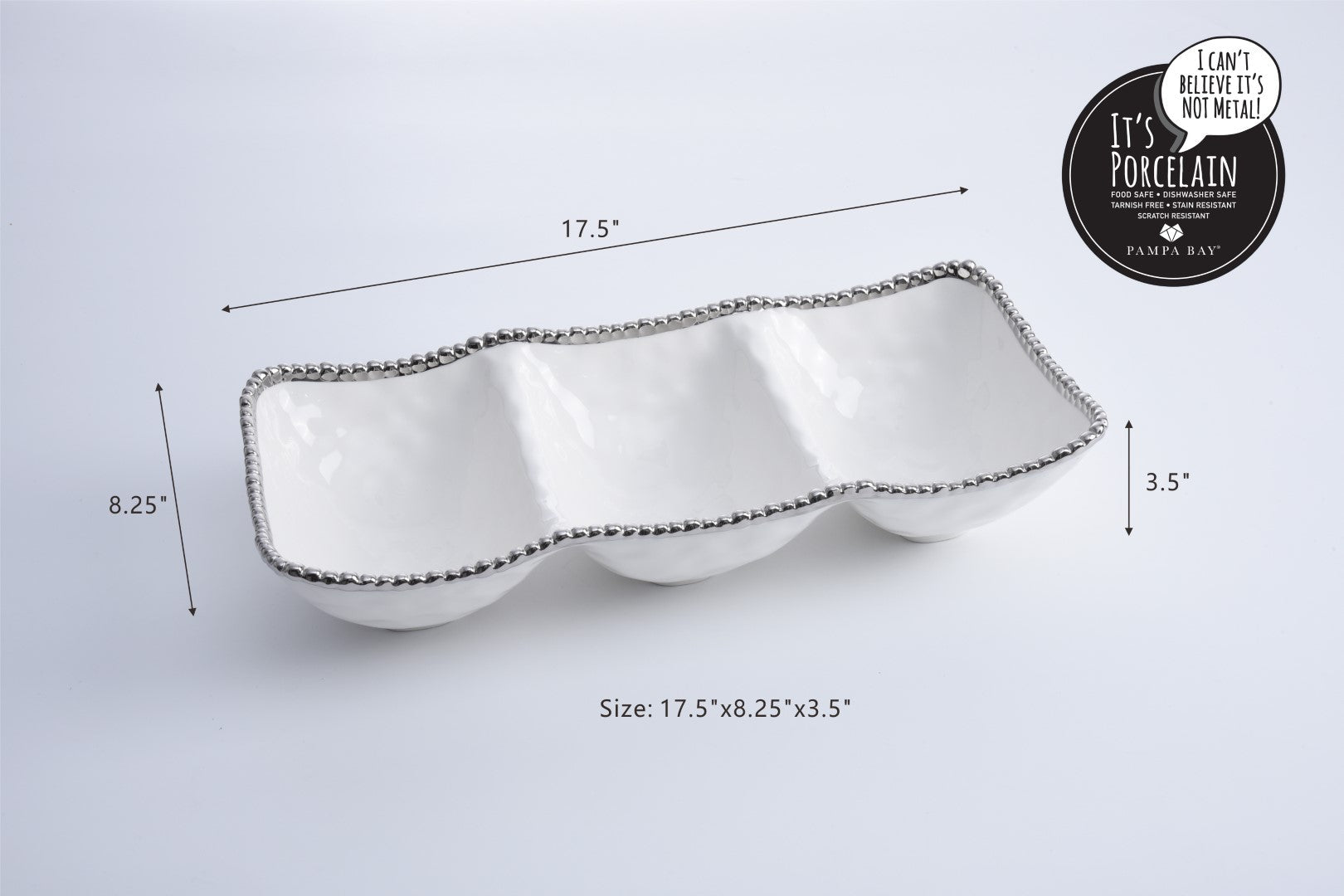 3 Section Serving Piece