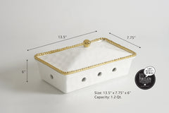 3-Piece Bundle of Rectangular Chafing Dish with Gold Beads