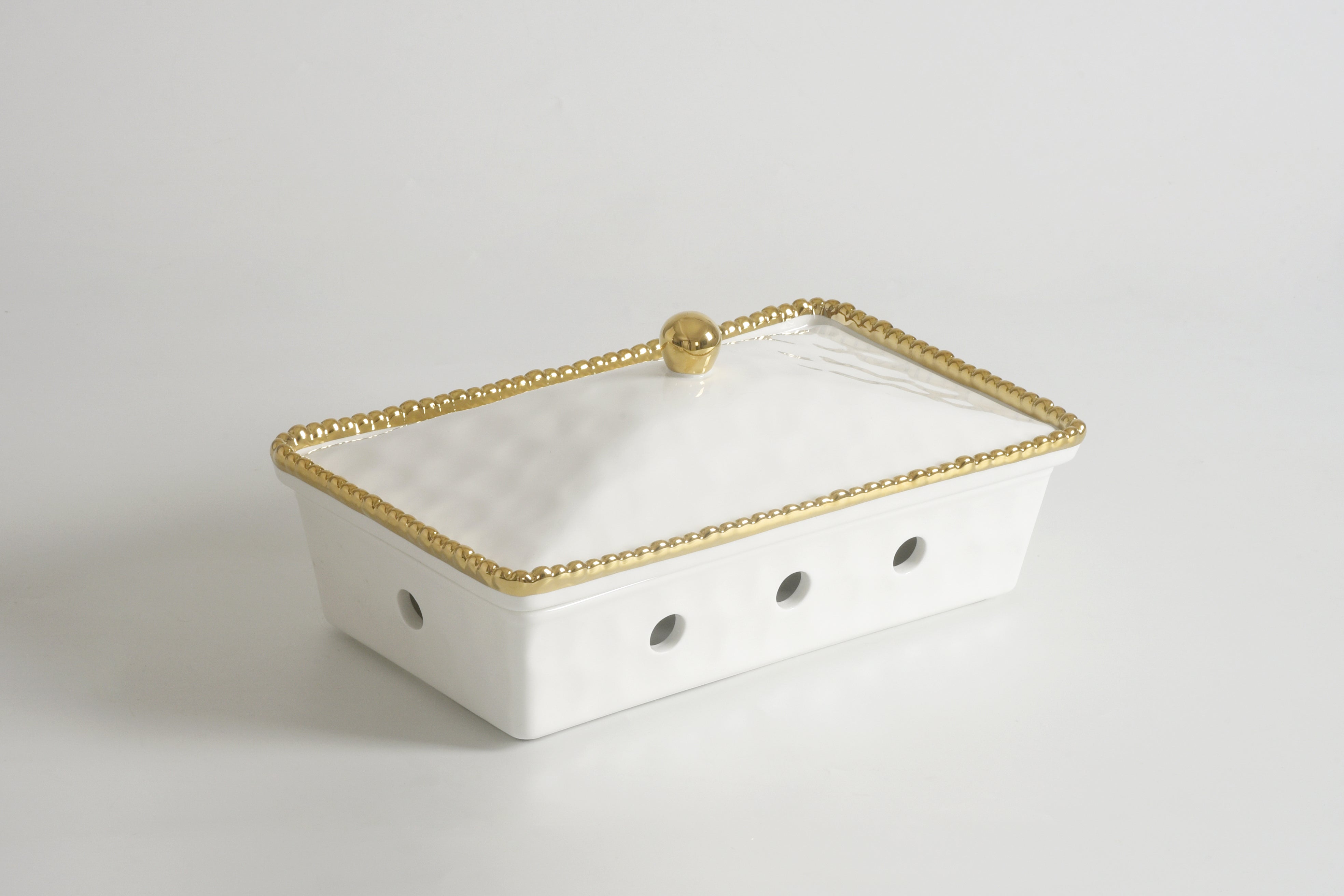 3-Piece Bundle of Rectangular Chafing Dish with Gold Beads