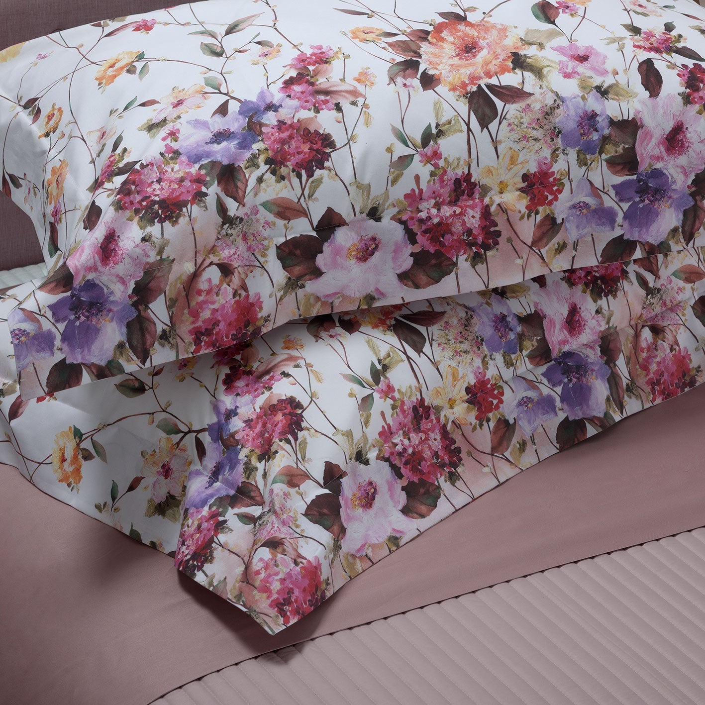 Certaldo Stampa All Over Queen Duvet Cover Set 240x220 - 57 White/Rust