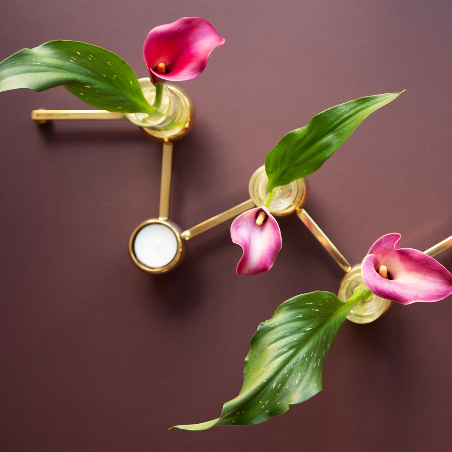 Constella Small Brass Candlestick