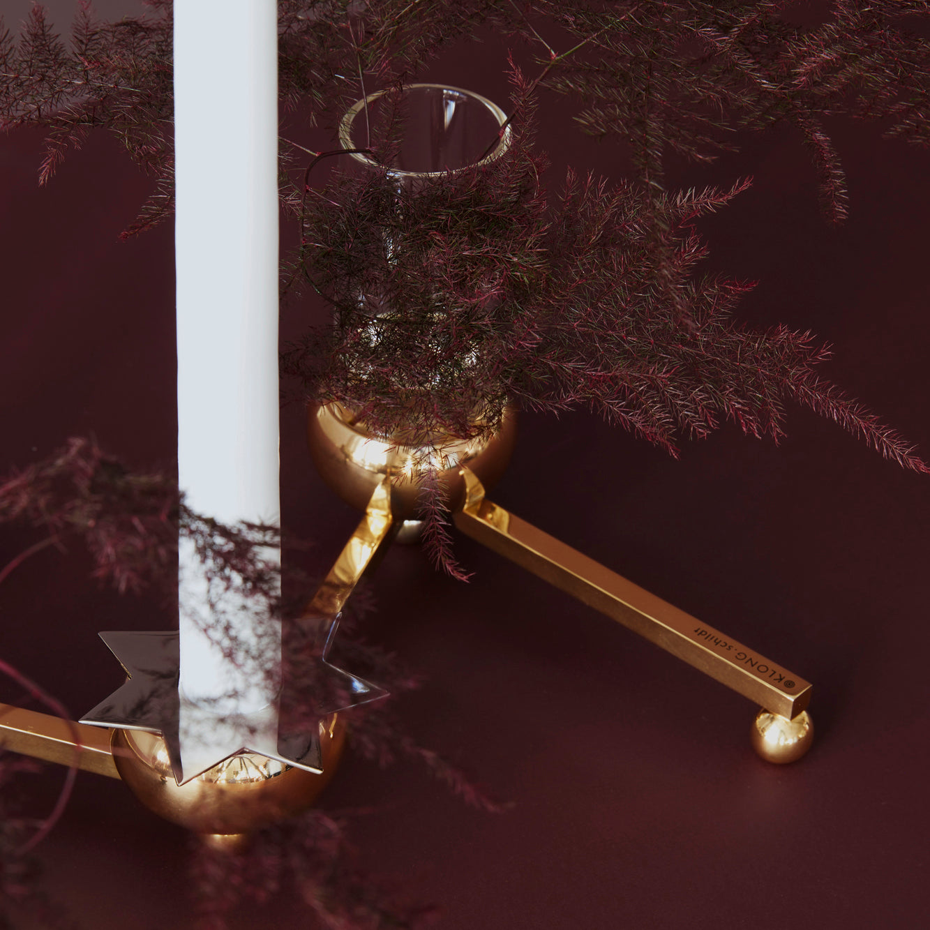 Constella Small Brass Candlestick