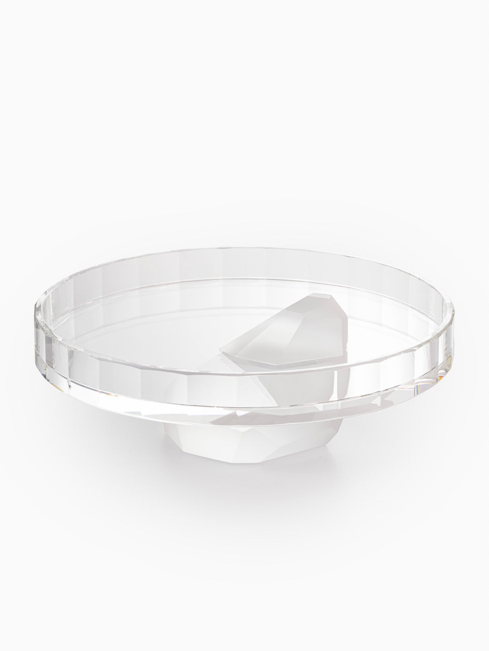 Clear Crystal Fruit Bowl, Oil Finish, Low