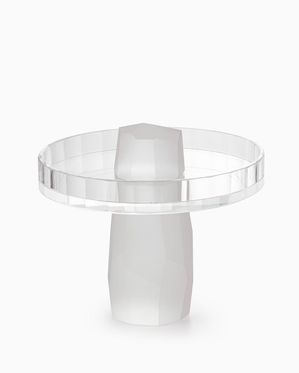 Clear Crystal Fruit Bowl, Oil Finish, Tall