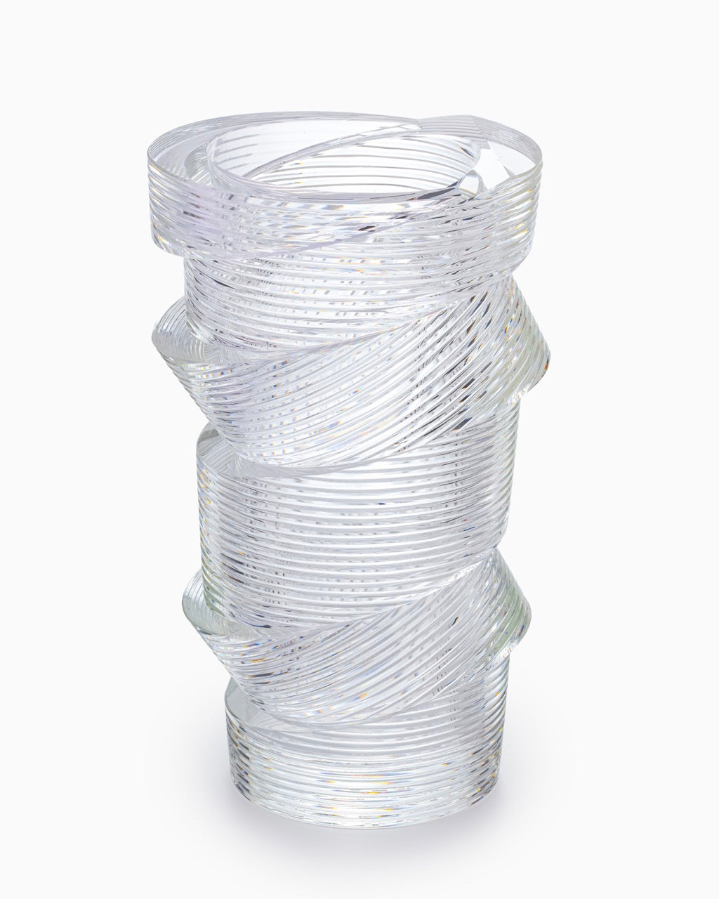 Clear Crystal Vase, Spiral