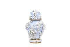 "The Earth" White/Blue/Gold Vase with Flowers