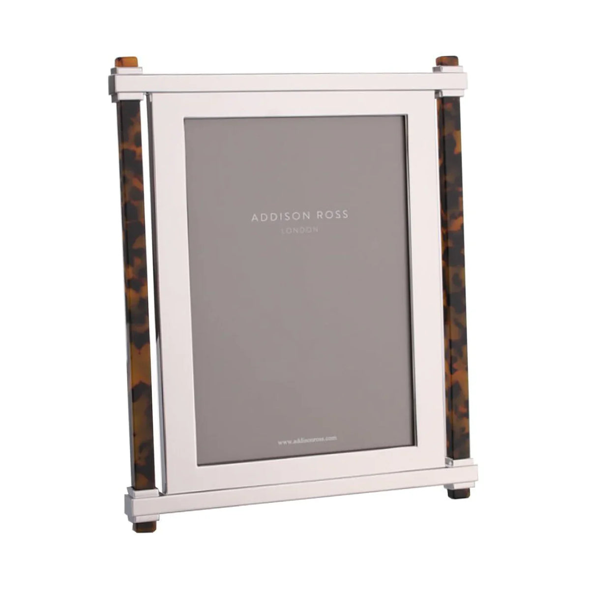 8x10 Tortoise Shell & Silver Pillar Photo Frame