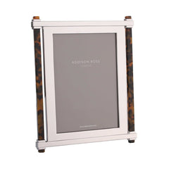 8x10 Tortoise Shell & Silver Pillar Photo Frame