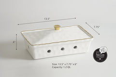 4-Piece Bundle of Rectangular Chafing Dish with Wavy Gold Rim