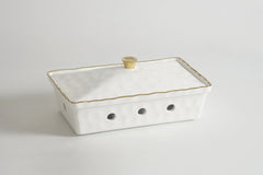 5-Piece Bundle of Rectangular Chafing Dish with Wavy Gold Rim