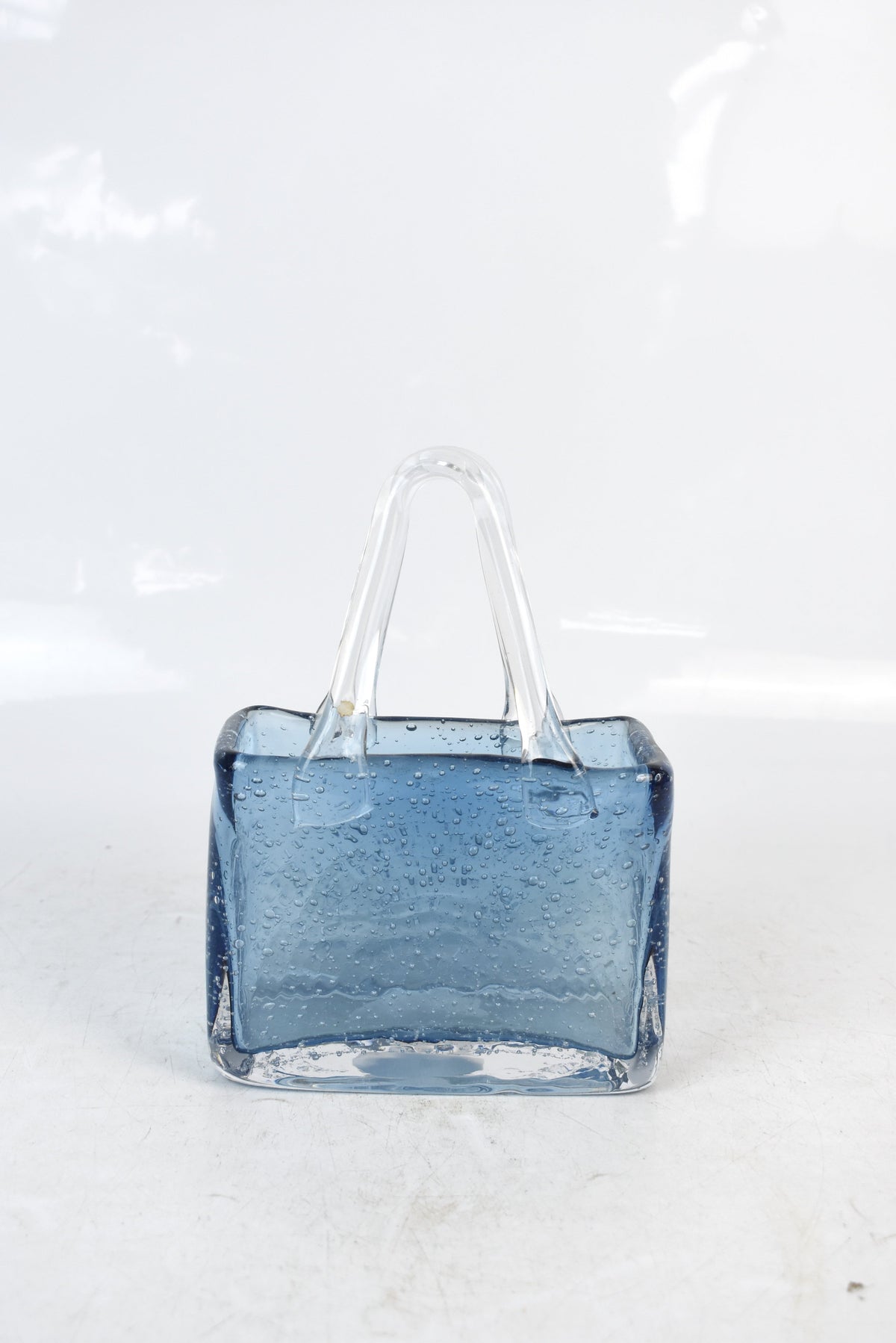 Blue Handbag Glass Sculpture