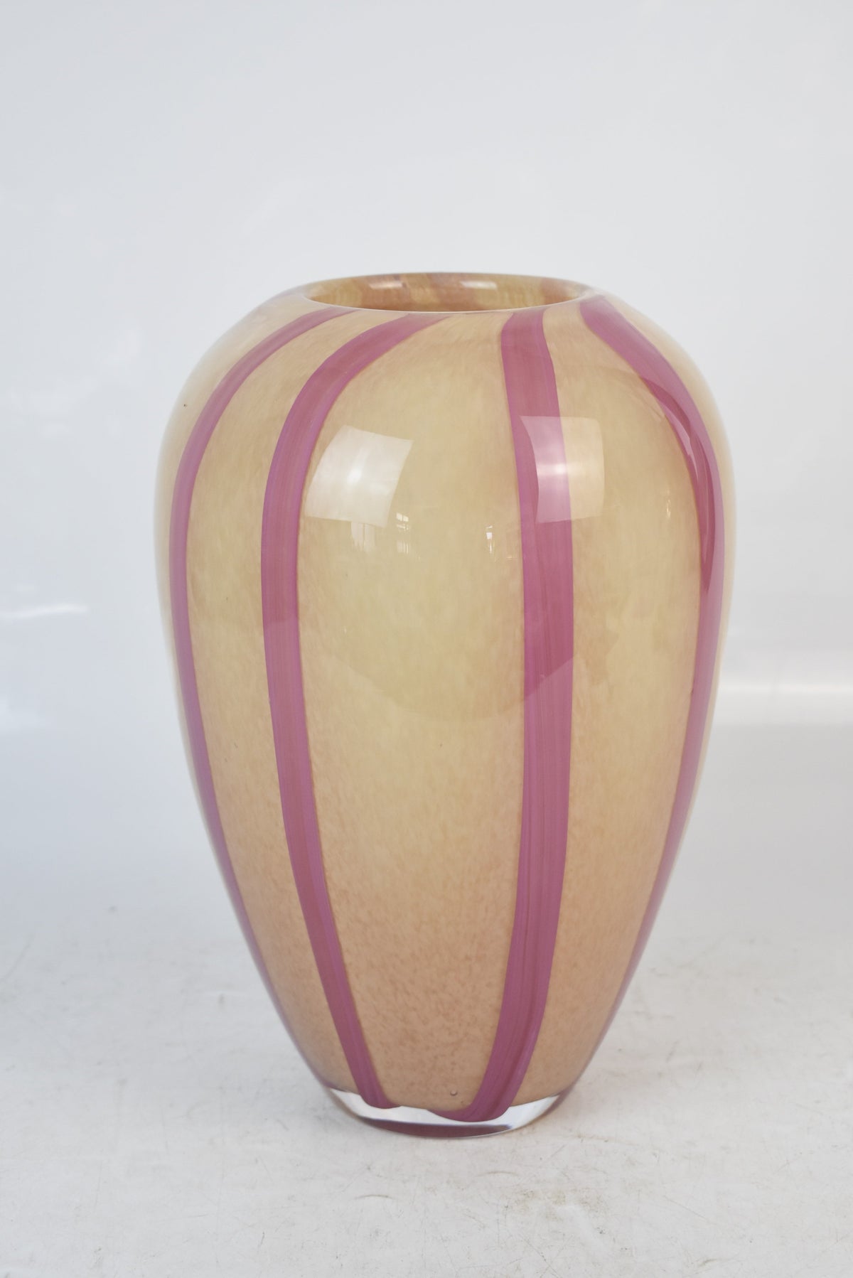 Blush Ribbon Glass Vase