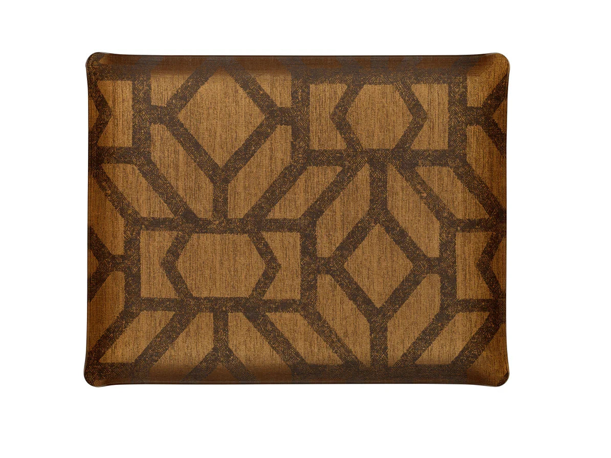 Acrylic Tray Tribal Bronze 46x36 cm