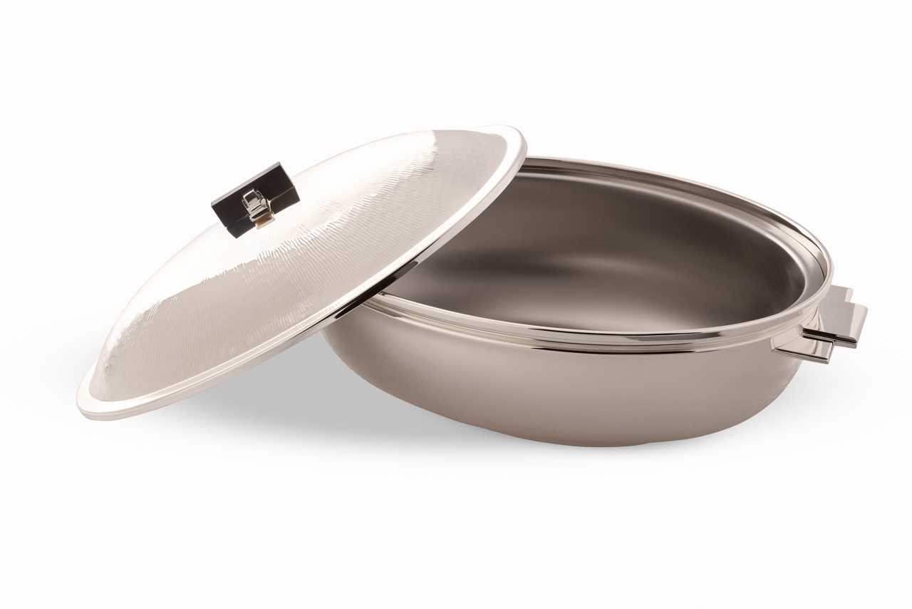 Art Deco Oval Thermic Dish - Silver Plated