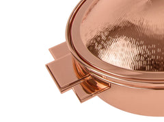 Art Deco Round Thermic Dish - Pink/Copper Plated 24 cm