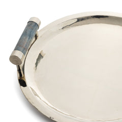Angostura Round Tray with Green/Blue Onyx Handles