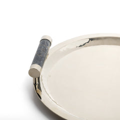 Angostura Round Tray with Black Onyx Handles
